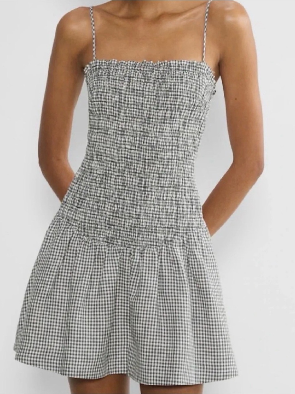 Aritzia Black and White Gingham Bubble Mini Dress (NEVER WORN)
